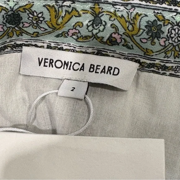 Veronica beard white floral Milton crop top boho coastal new 2 XS Spring Summer - Picture 7 of 8